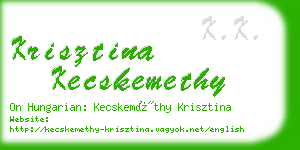 krisztina kecskemethy business card